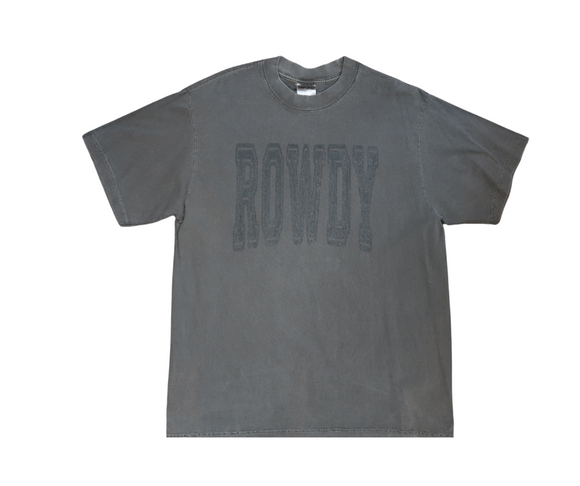 Heavyweight Gray Rowdy Distressed T-Shirt